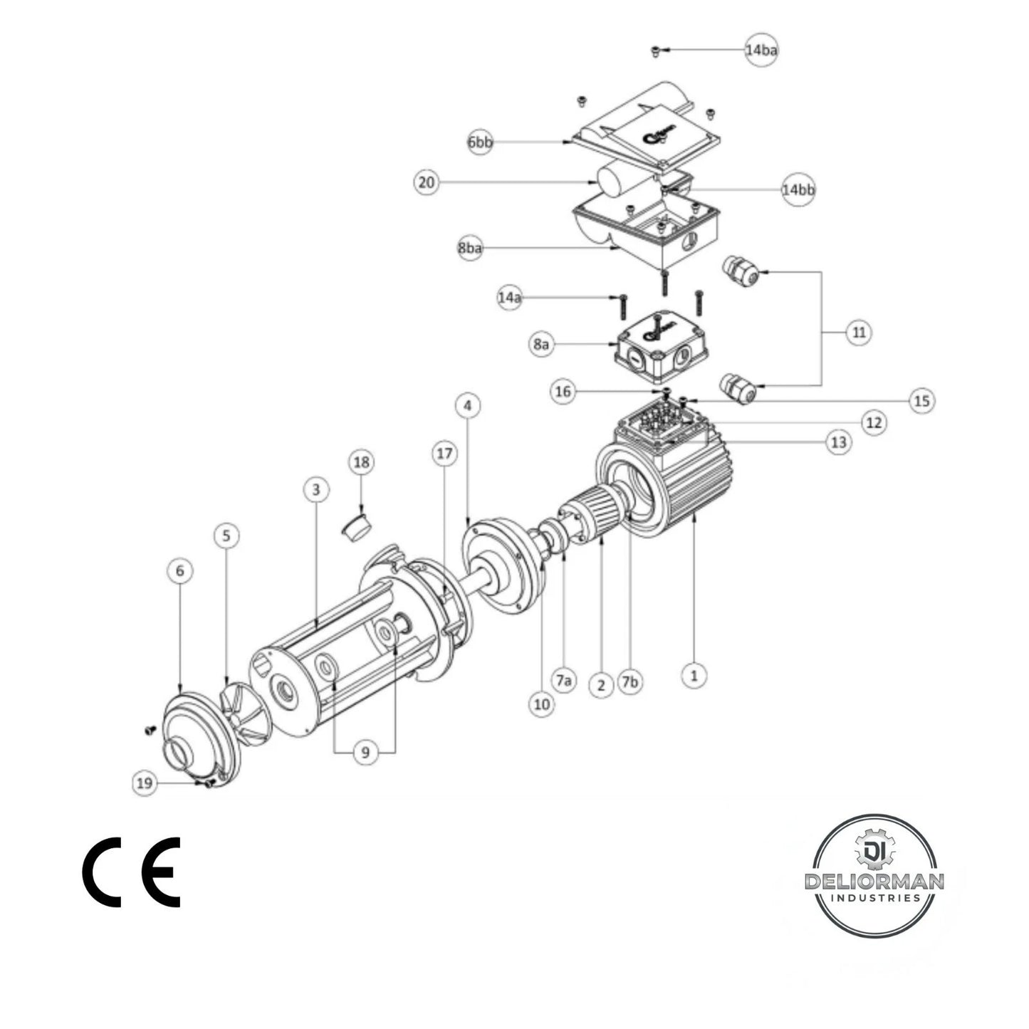 AP11-M Kühlmittelpumpe Eintauchpumpe 110mm 50L/min 230V Einphasig Schmiermittelpumpe 90 Watt (0,12 HP)