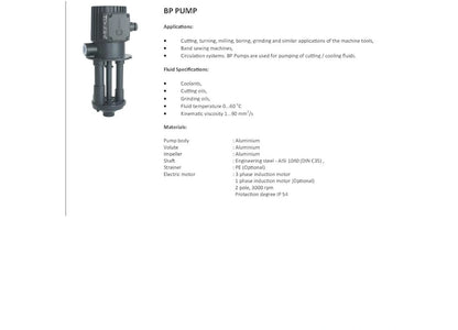 BP35 Kühlmittelpumpe Aluminium Eintauchpumpe 350mm 60L/min Industriepumpe 0,09kW 3Phase