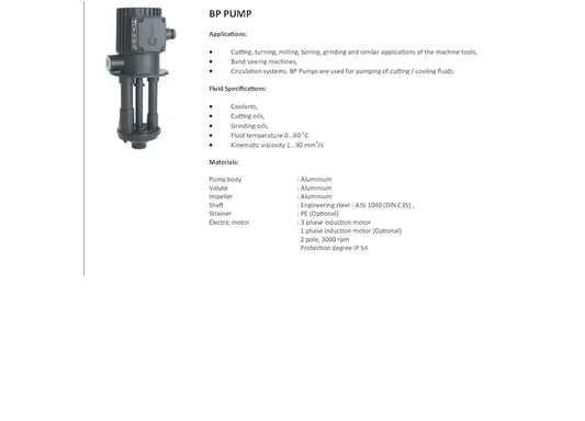 BP12 Kühlmittelpumpe Aluminium Eintauchpumpe 120mm 60L/min Industriepumpe 0,09kW 3Phase