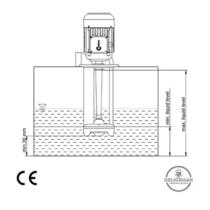 AP11-M Kühlmittelpumpe Eintauchpumpe 110mm 50L/min 230V Einphasig Schmiermittelpumpe 90 Watt (0,12 HP)